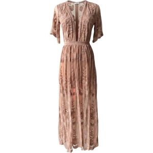 honey punch lace romper dress Honey Punch Pink Boho sheer lace romper with